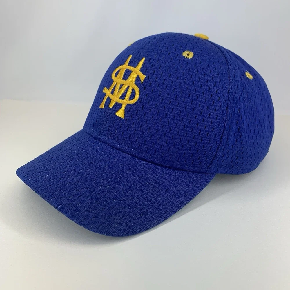 SM High School Hat Blue Gold M-L Adjustable Snapback Baseball Cap Vintage DeLong